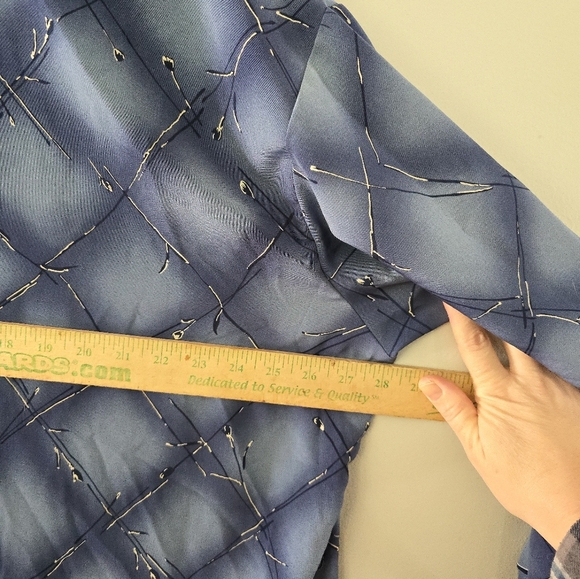 SUSAN GRAVER Style Woman's Size 2X Long Sleeve Button Up Shirt Blue Floral - Picture 6 of 8